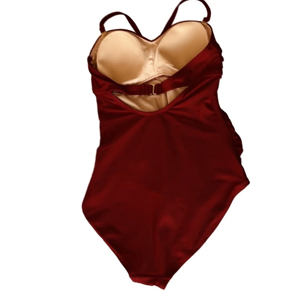 Kona Sol One Piece Swimsuit, Size M, Burgundy - Picture 2 of 6